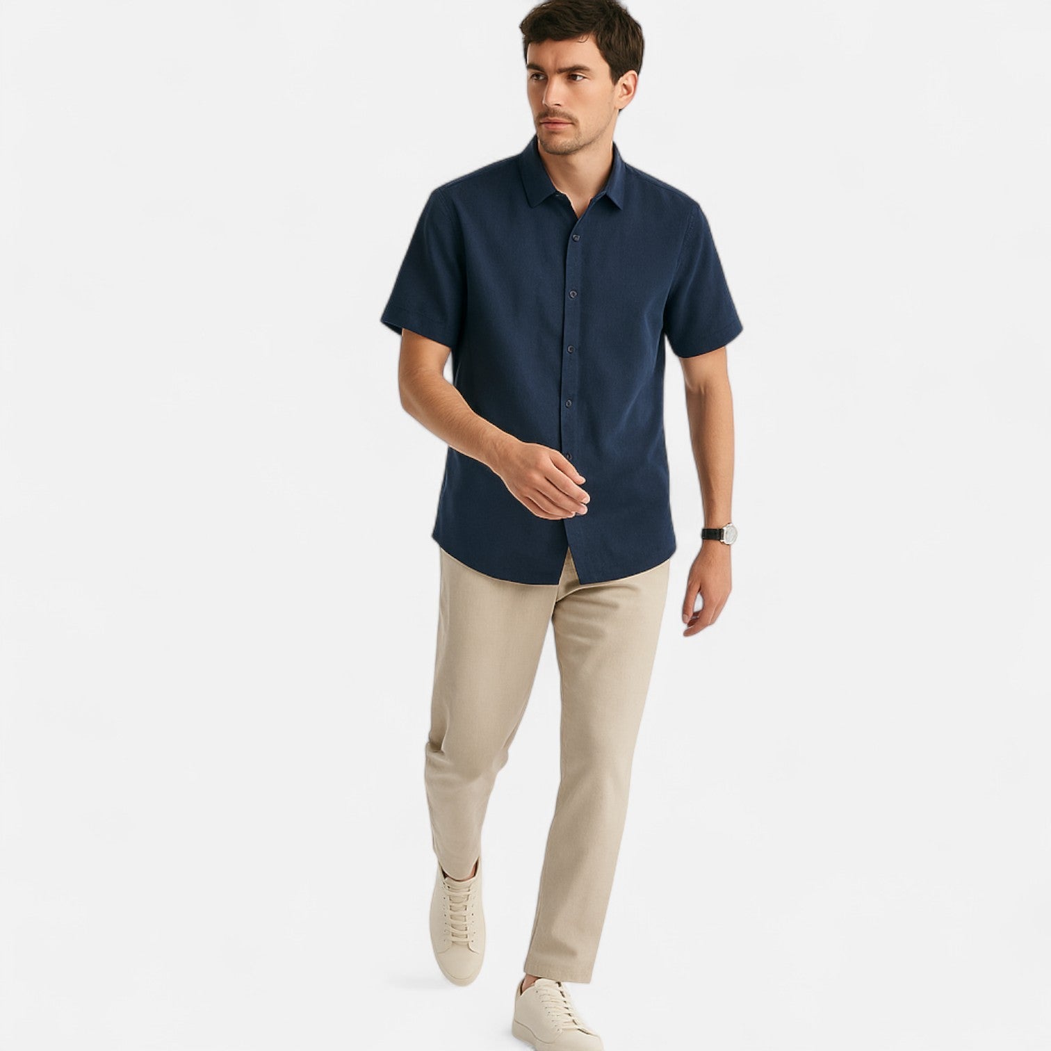 Men's Linen Short-Sleeved Shirt for Summer Comfort 2
