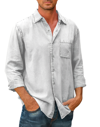Men's Long Sleeve Denim Shirt Casual Wear 1