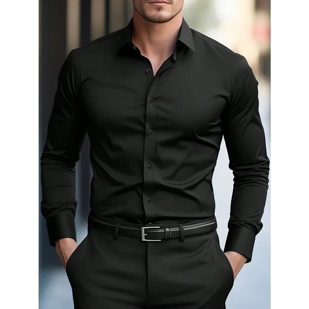 Men's Long Sleeve Elastic Fit Shirt 1
