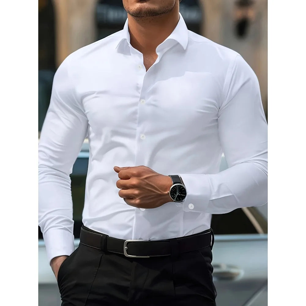 Men's Long Sleeve Elastic Fit Shirt 8