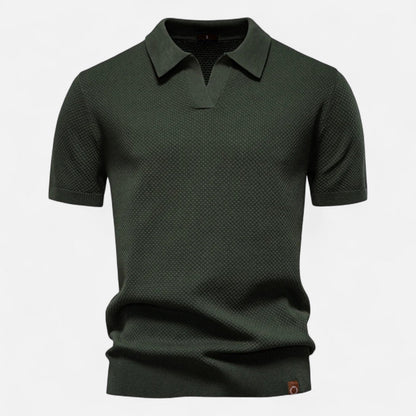 Men's Long Sleeve Knit Polo Shirt - Casual Golf Polos 10