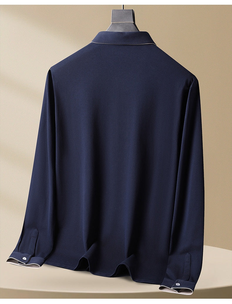 Men's Long Sleeve Polo Shirt - Comfortable Casual Style 8