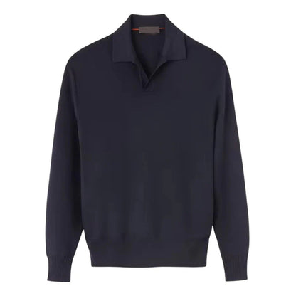 Men's Long Sleeve Polo Shirt - Comfortable Knit Relaxed Fit 2