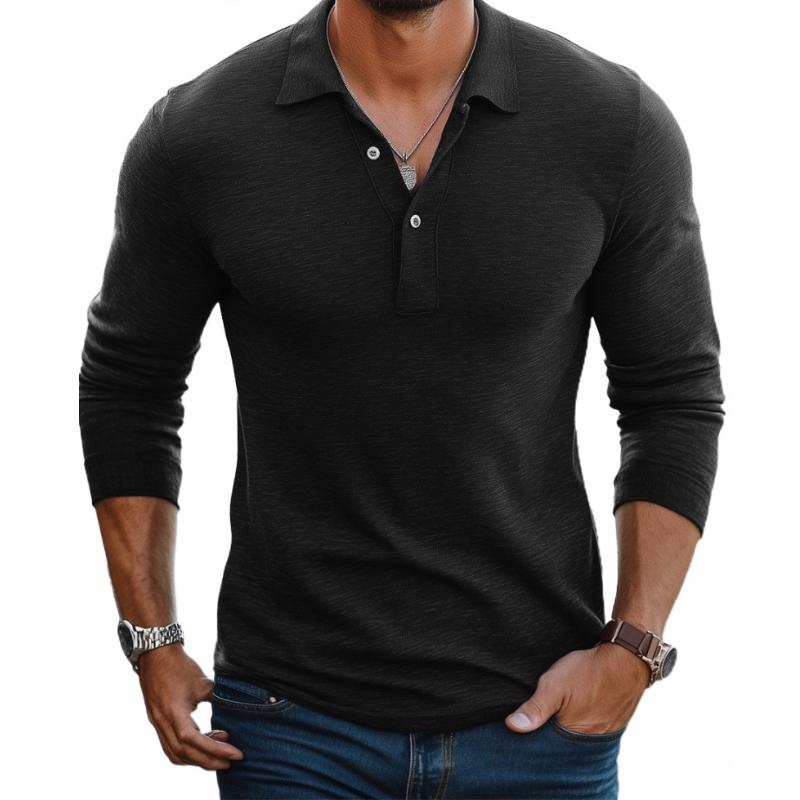 Men's Long Sleeve Polo Shirt - Slim Fit Stylish Design 0