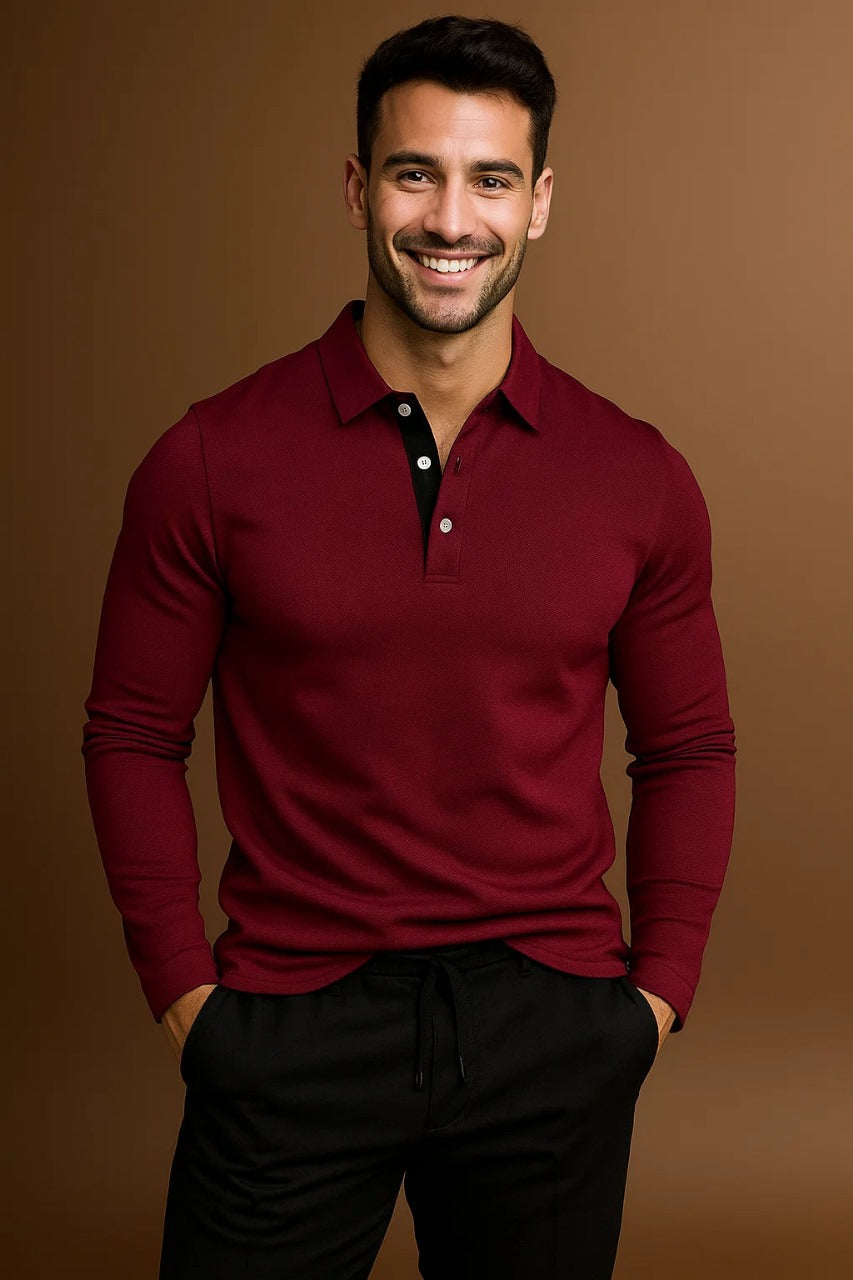 Men's Long Sleeve Polo Shirt 10