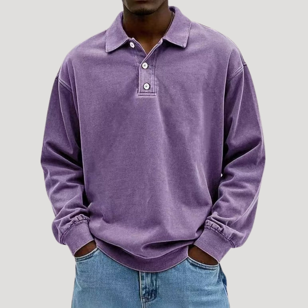 Men's Long Sleeve Polo Shirt for Comfortable Layering 4