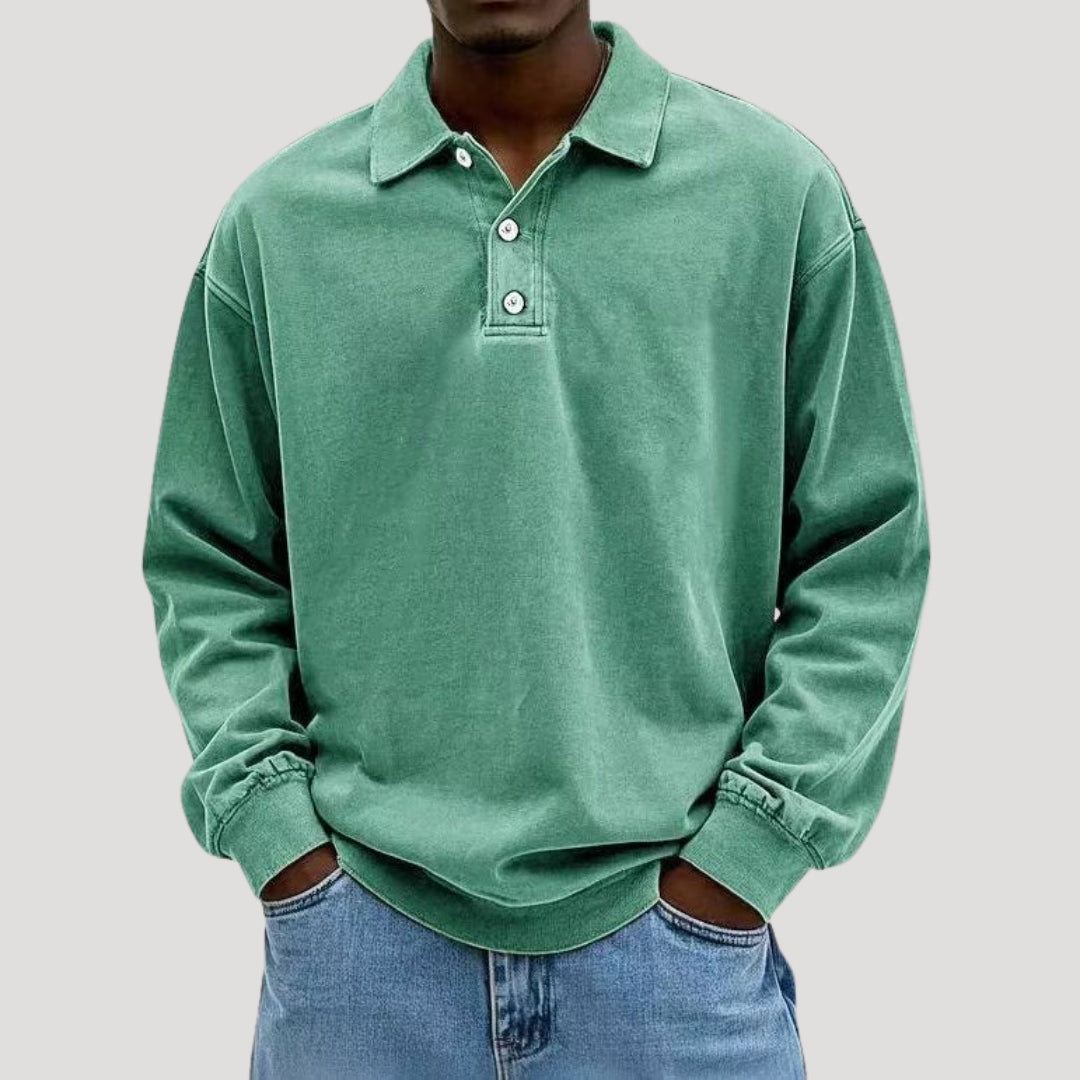 Men's Long Sleeve Polo Shirt for Comfortable Layering 5