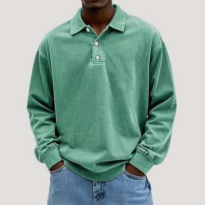 Men's Long Sleeve Polo Shirt for Comfortable Layering 5