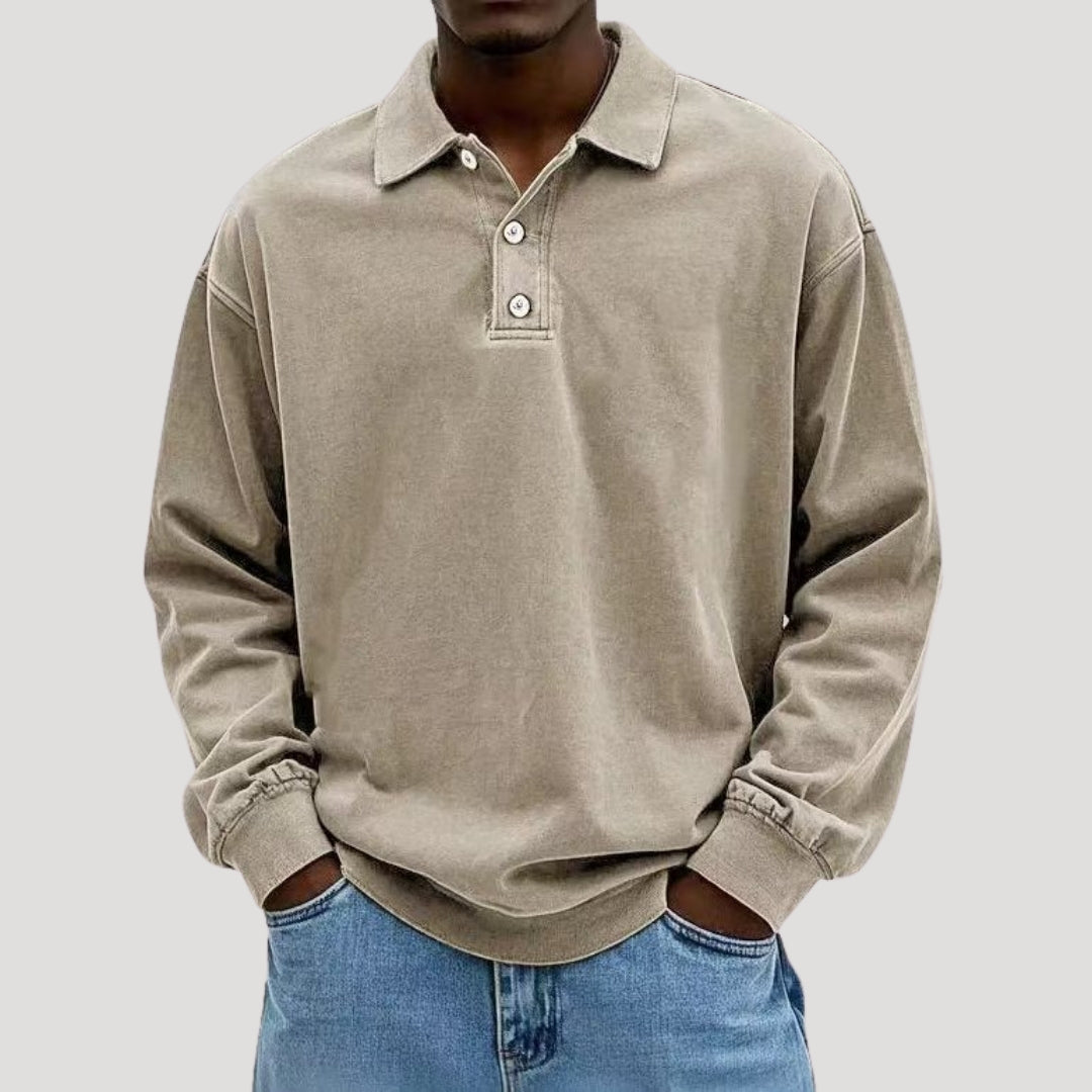 Men's Long Sleeve Polo Shirt for Comfortable Layering 6