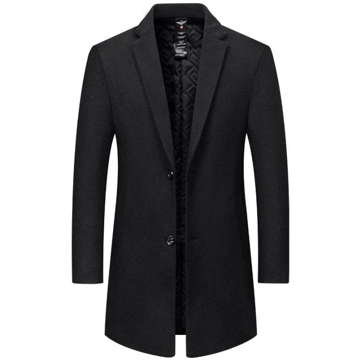 Men's Long Trench Coat - Stylish Overcoat for Winter Wear 1