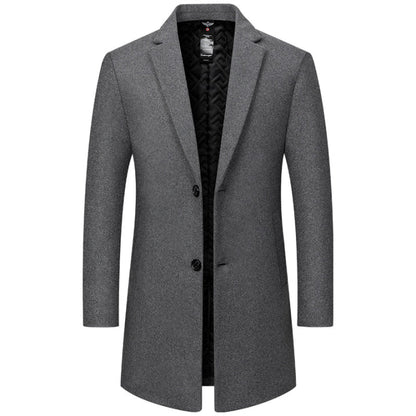 Men's Long Trench Coat - Stylish Overcoat for Winter Wear 2