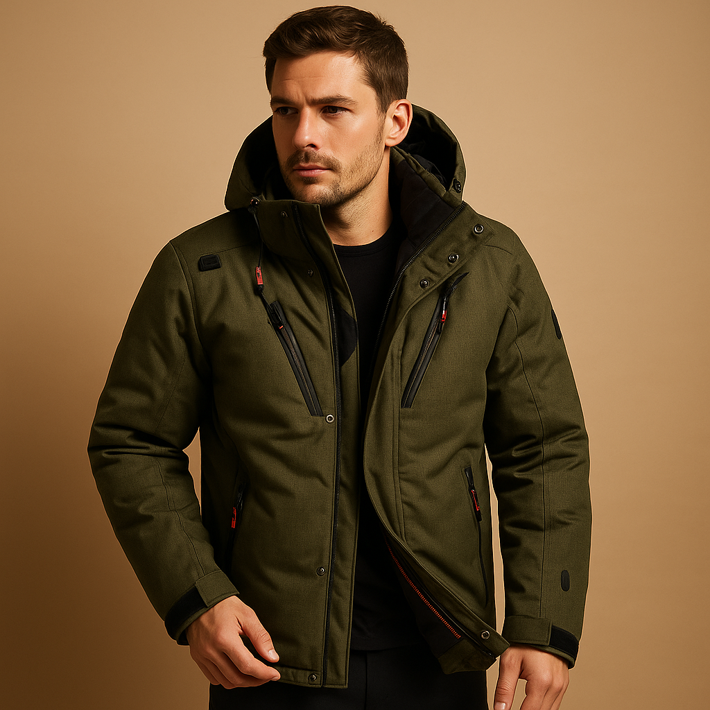 Men's Parka Jacket with Removable Hood for Winter Warmth 3