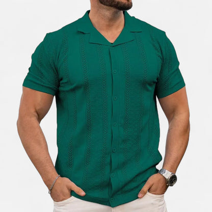 Men's Patchwork Stripe Knit Shirt 1
