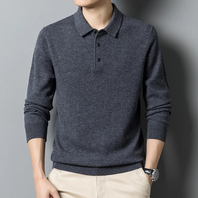 Men's Polo Sweater - Classic Comfort and Style 0