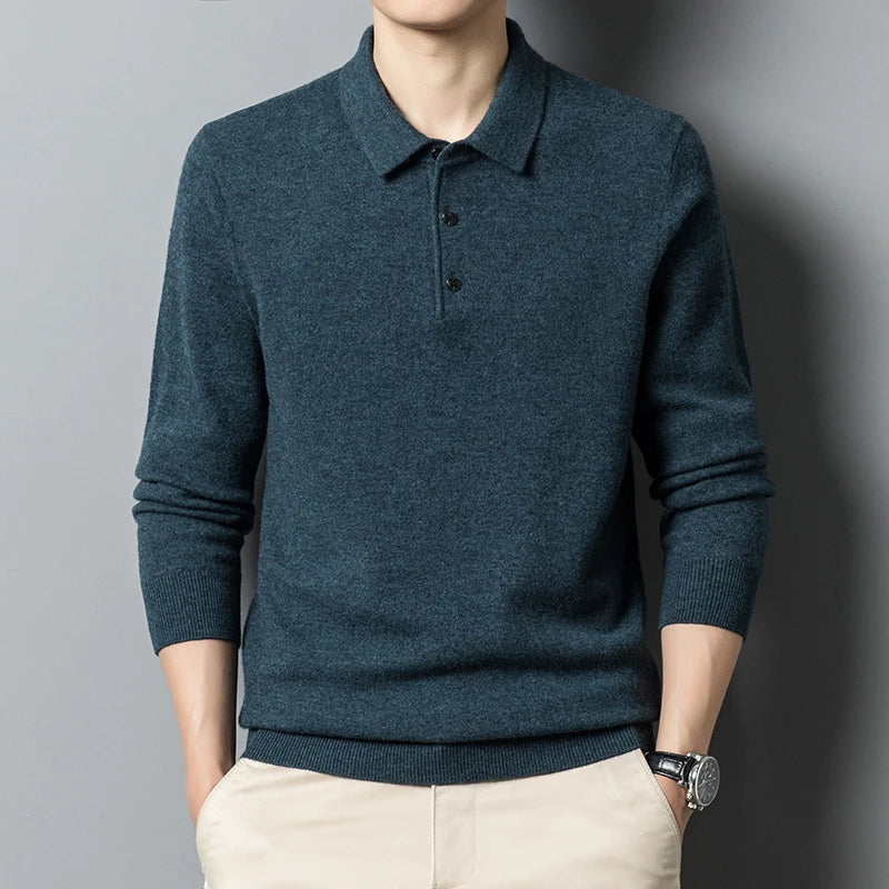 Men's Polo Sweater - Classic Comfort and Style 1