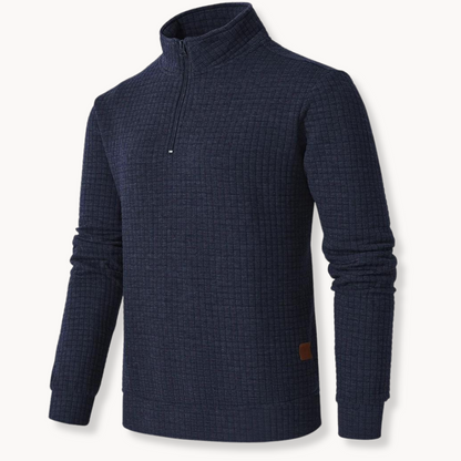 Men's Quarter Zip Sweater with Distinctive Pattern 3