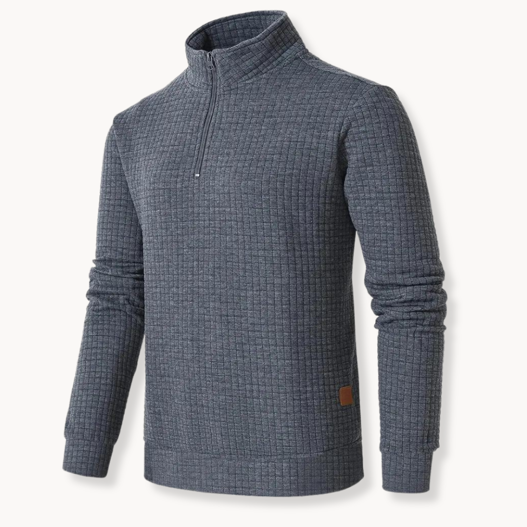 Men's Quarter Zip Sweater with Distinctive Pattern 5