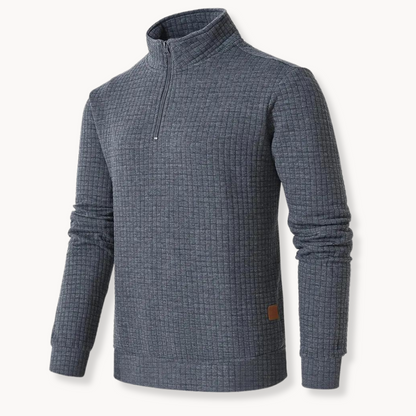Men's Quarter Zip Sweater with Distinctive Pattern 5