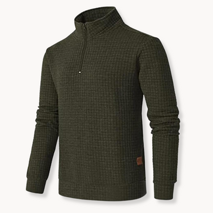 Men's Quarter Zip Sweater with Distinctive Pattern 6