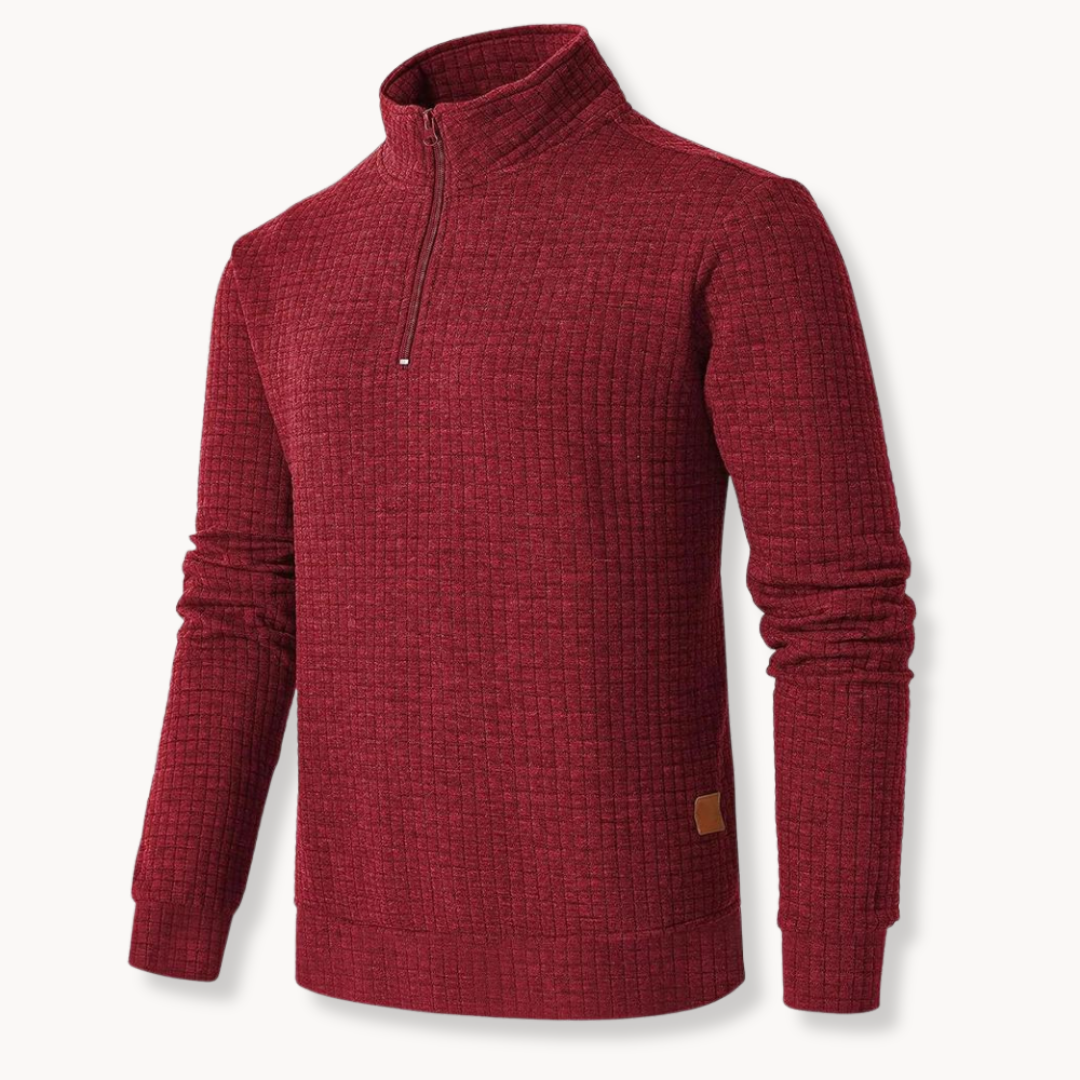 Men's Quarter Zip Sweater with Distinctive Pattern 7