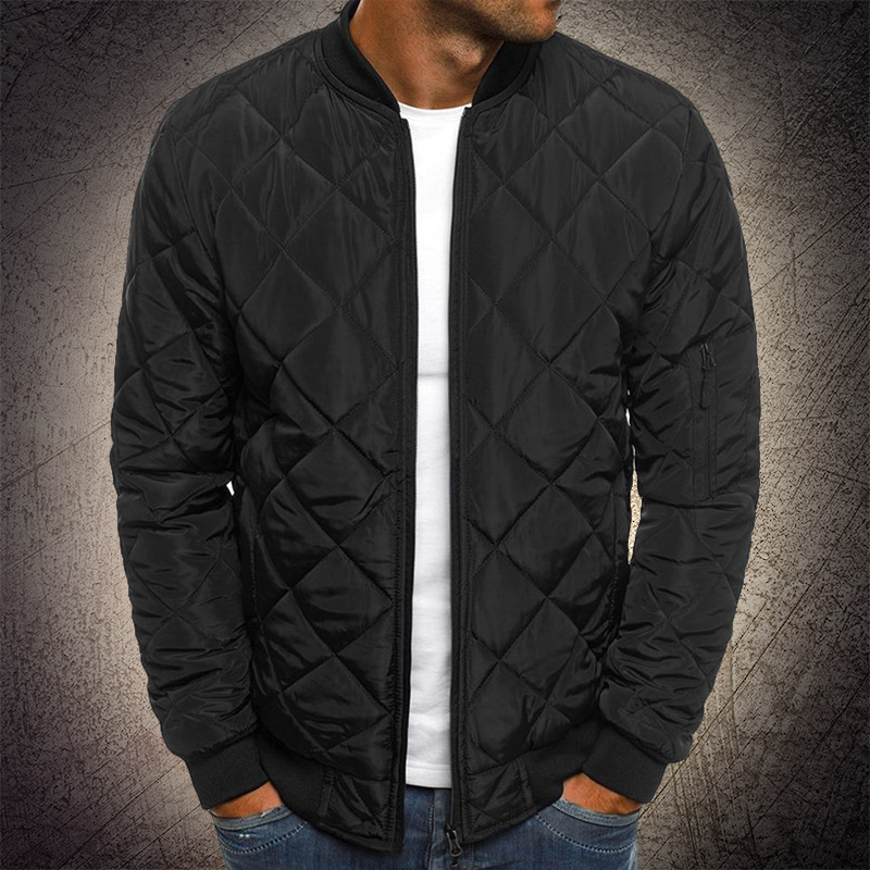 Men's Quilted Bomber Jacket - Stylish Mens Winter Jacket 0