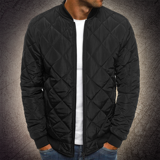 Men's Quilted Bomber Jacket - Stylish Mens Winter Jacket 0