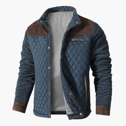 Men's Quilted Jacket with Stand-Up Collar 0