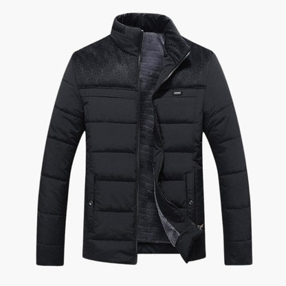Men's Quilted Jacket with Stand-Up Collar 0