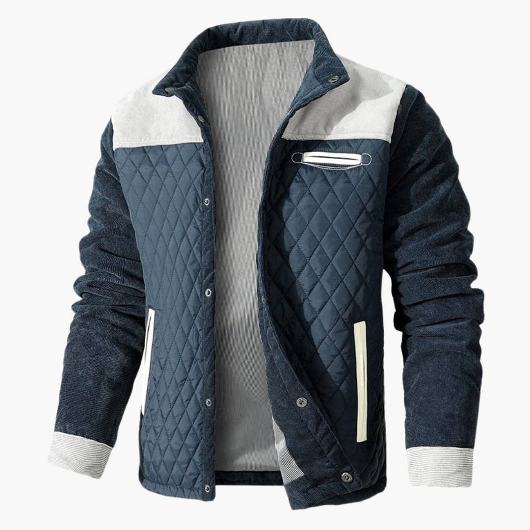 Men's Quilted Jacket with Stand-Up Collar 1