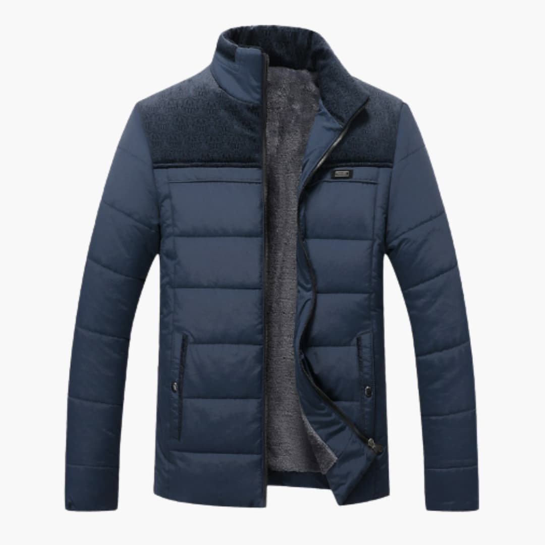 Men's Quilted Jacket with Stand-Up Collar 1