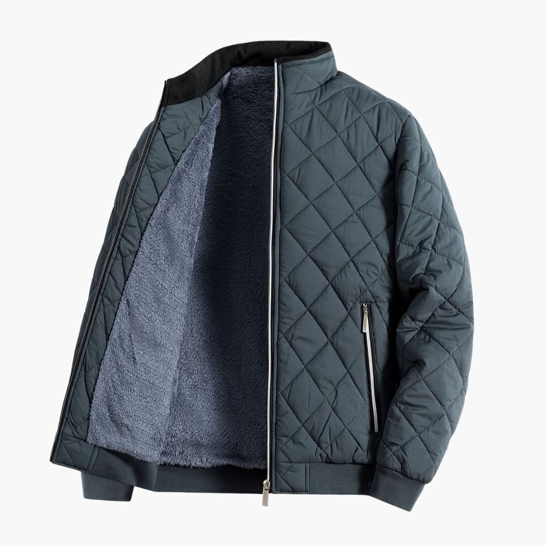 Men's Quilted Jacket with Stand-Up Collar 1