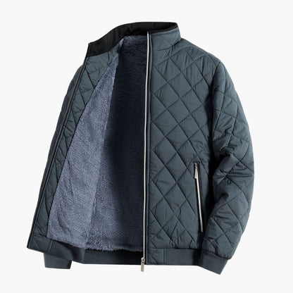Men's Quilted Jacket with Stand-Up Collar 1