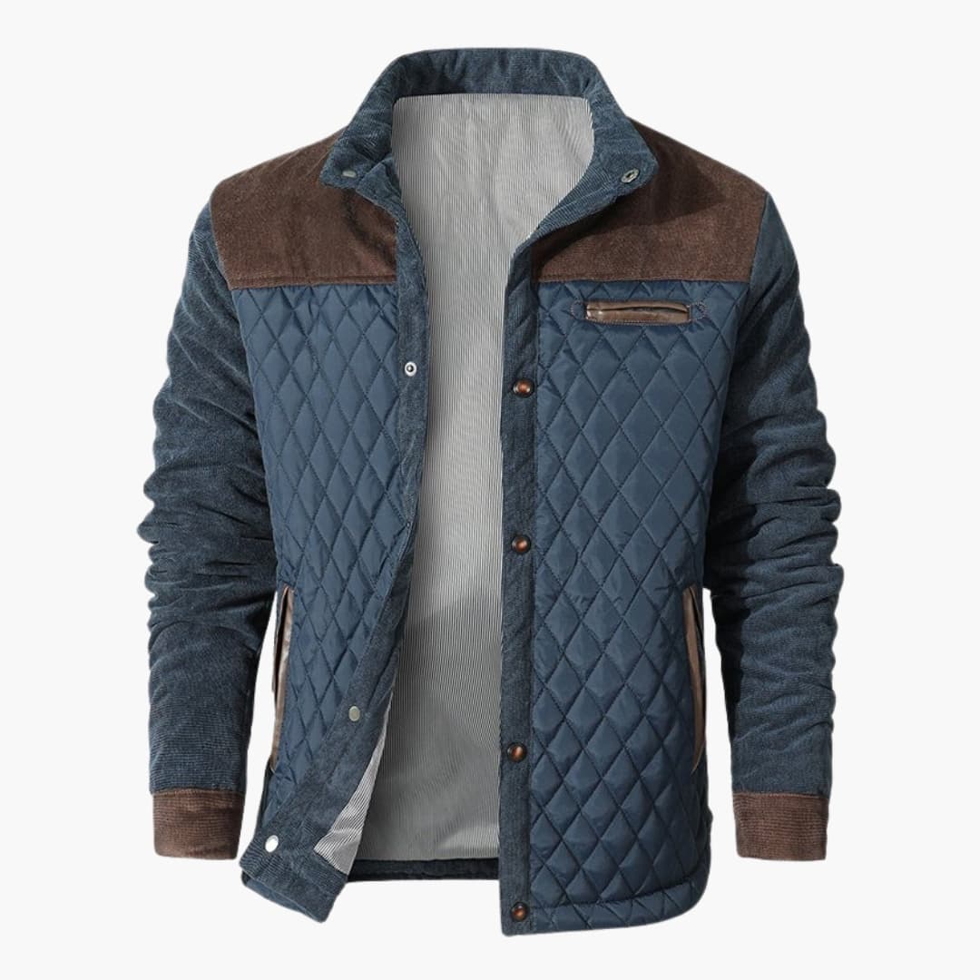 Men's Quilted Jacket with Stand-Up Collar 2