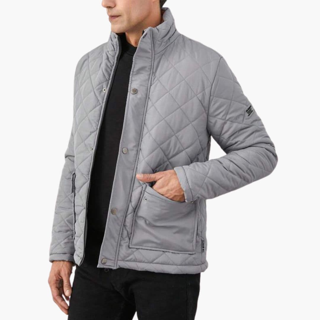 Men's Quilted Jacket with Stand-Up Collar 3
