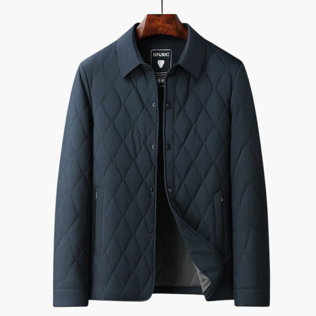 Men's Quilted Jacket with Structured Design and Pockets 2