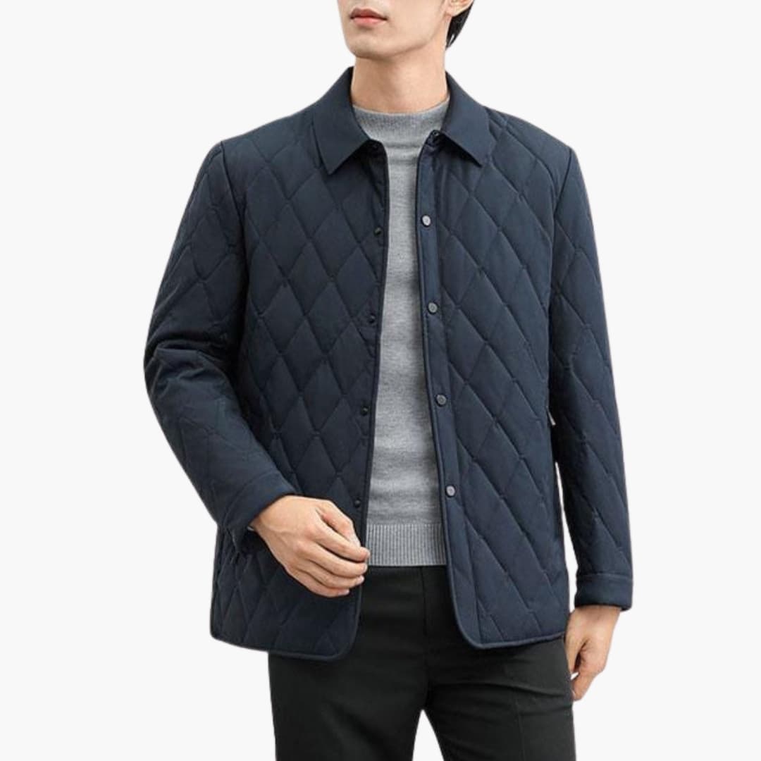 Men's Quilted Jacket with Structured Design and Pockets 3