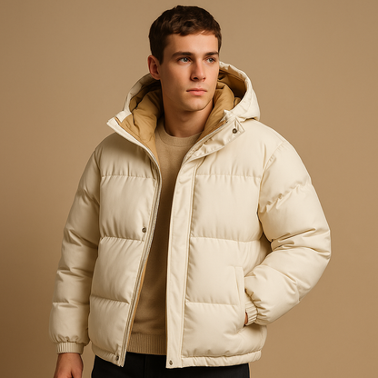 Men's Quilted Puffer Jacket with Hood for Winter 1