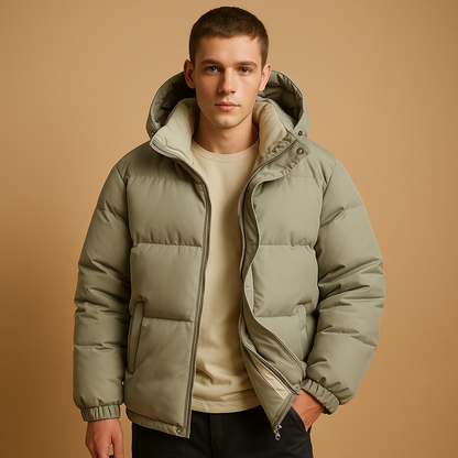 Men's Quilted Puffer Jacket with Hood for Winter 3