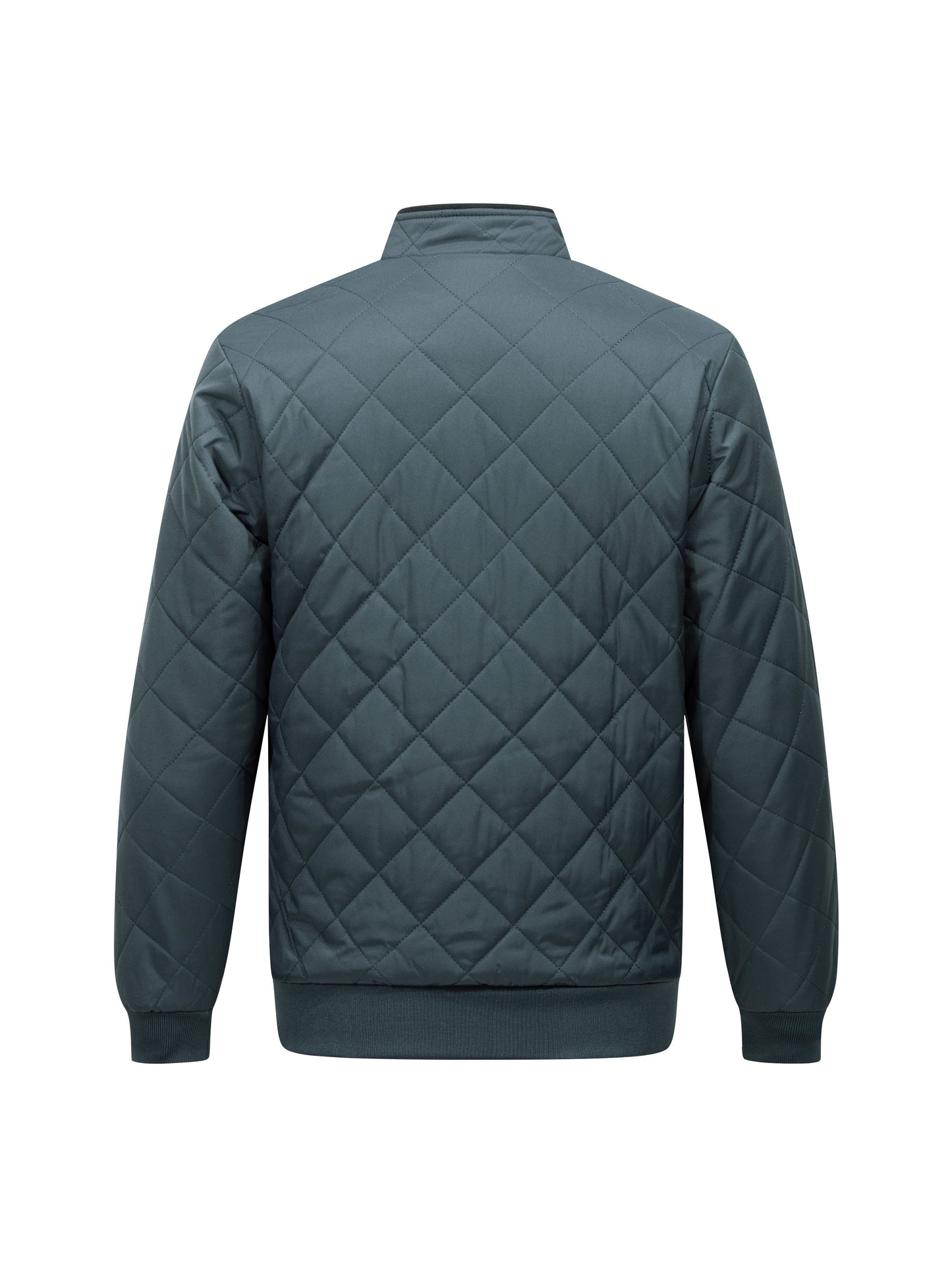 Men's Quilted Winter Jacket with Stand Collar and Pockets 7