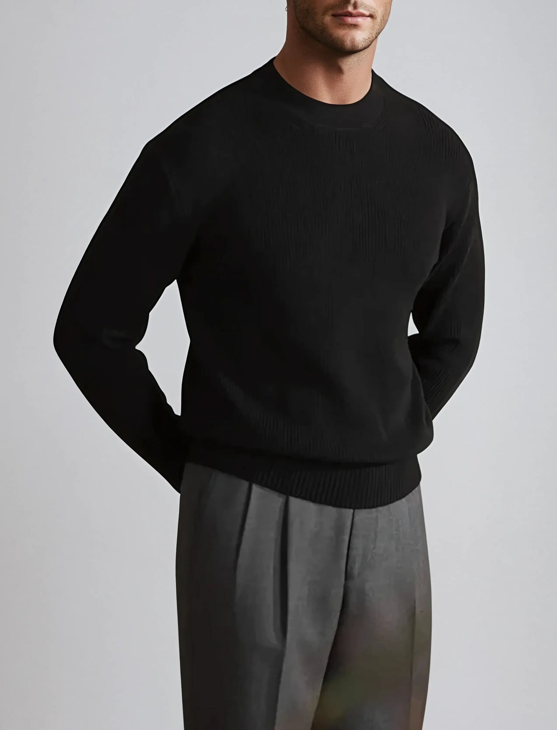 Men's Ribbed O-Neck Sweater 5