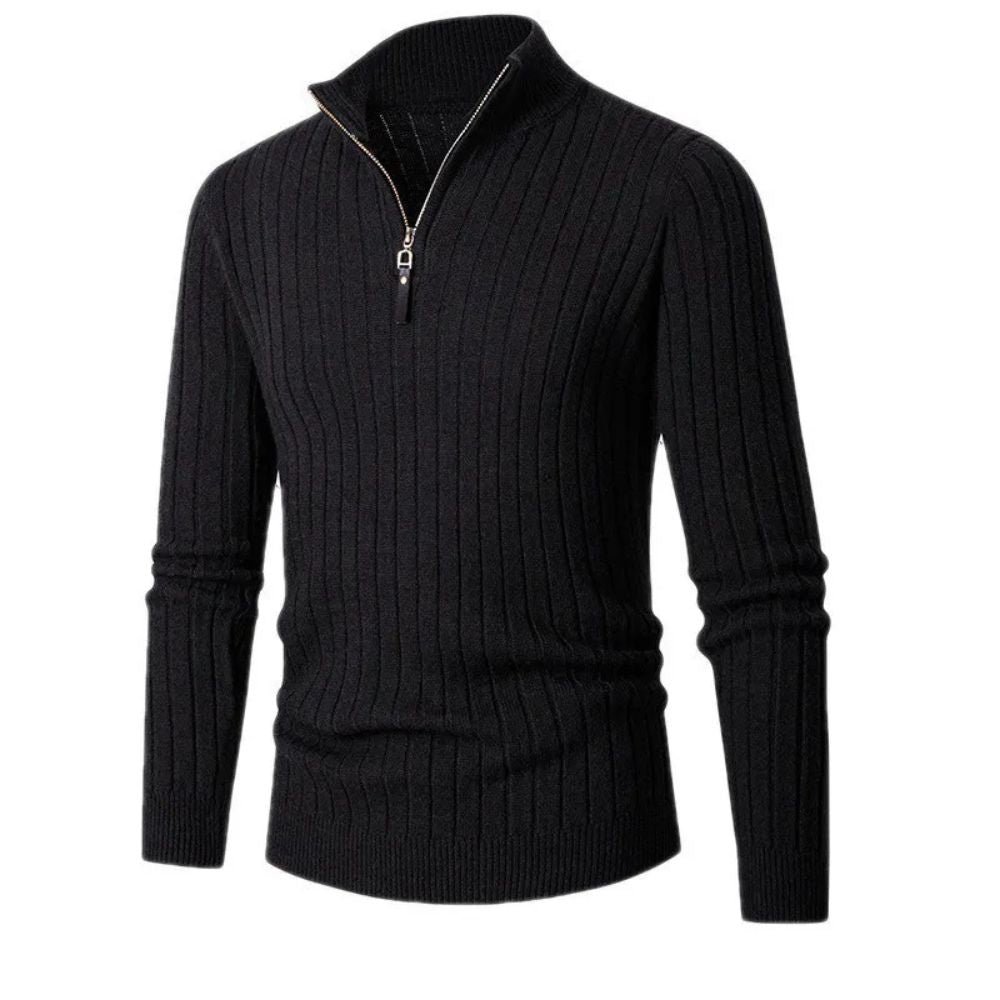 Men's Striped Half-Zip Vest for Autumn and Winter Style 0