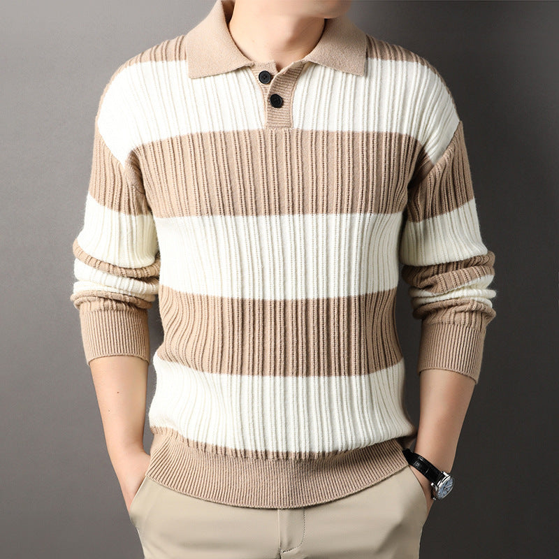 Men's Striped Long Sleeve Dress Shirt 6