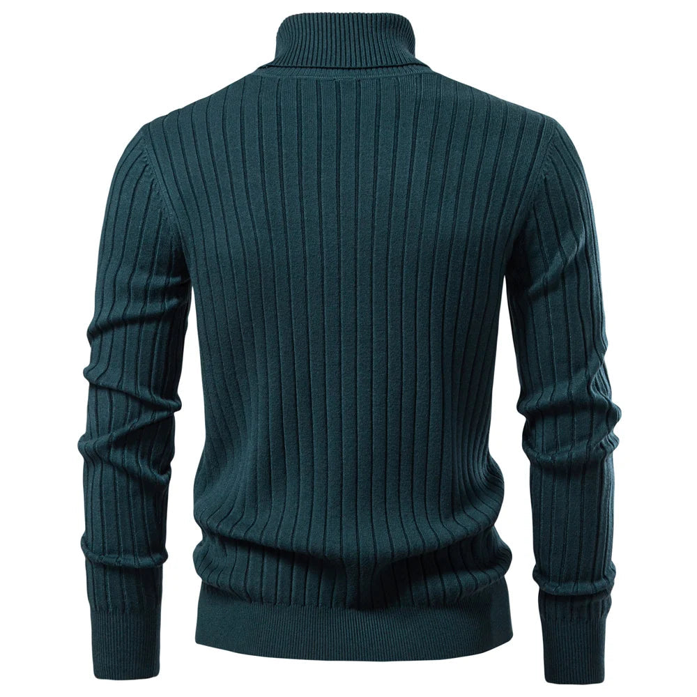 Men's Striped Turtleneck Sweater 1