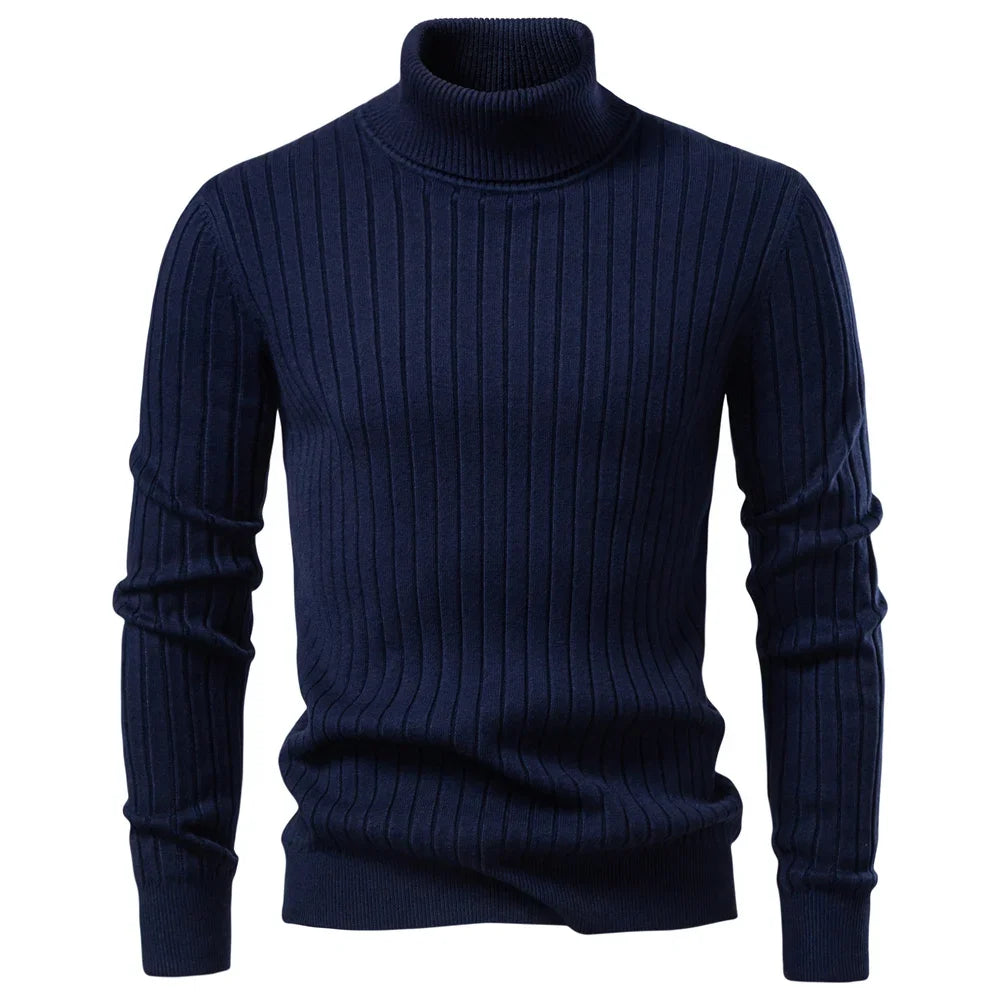 Men's Striped Turtleneck Sweater 6