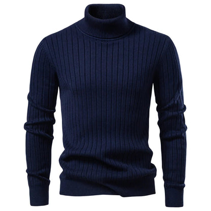 Men's Striped Turtleneck Sweater 6