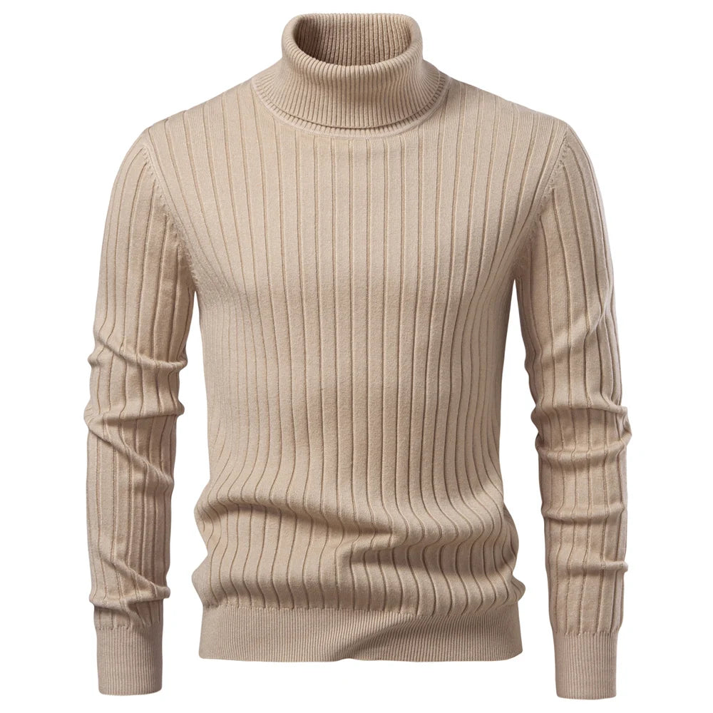 Men's Striped Turtleneck Sweater 7