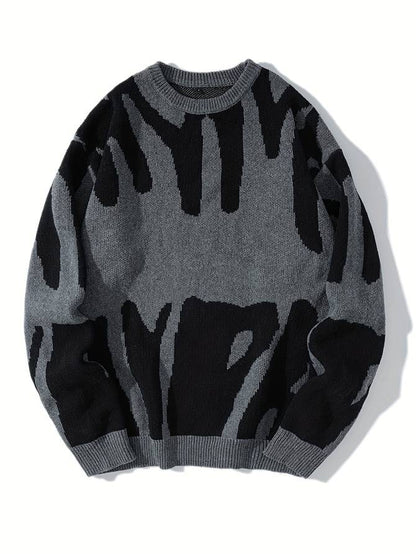 Men's Stylish Pullover with Subtle Letter Pattern 0