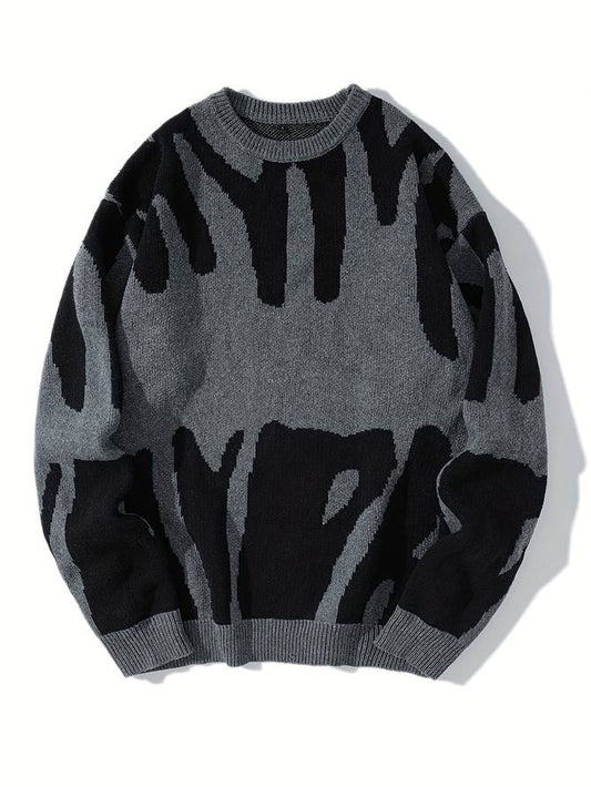 Men's Stylish Pullover with Subtle Letter Pattern 0
