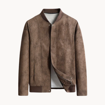 Men's Suede Bomber Jacket - Stylish Men's Coats for Layering 0