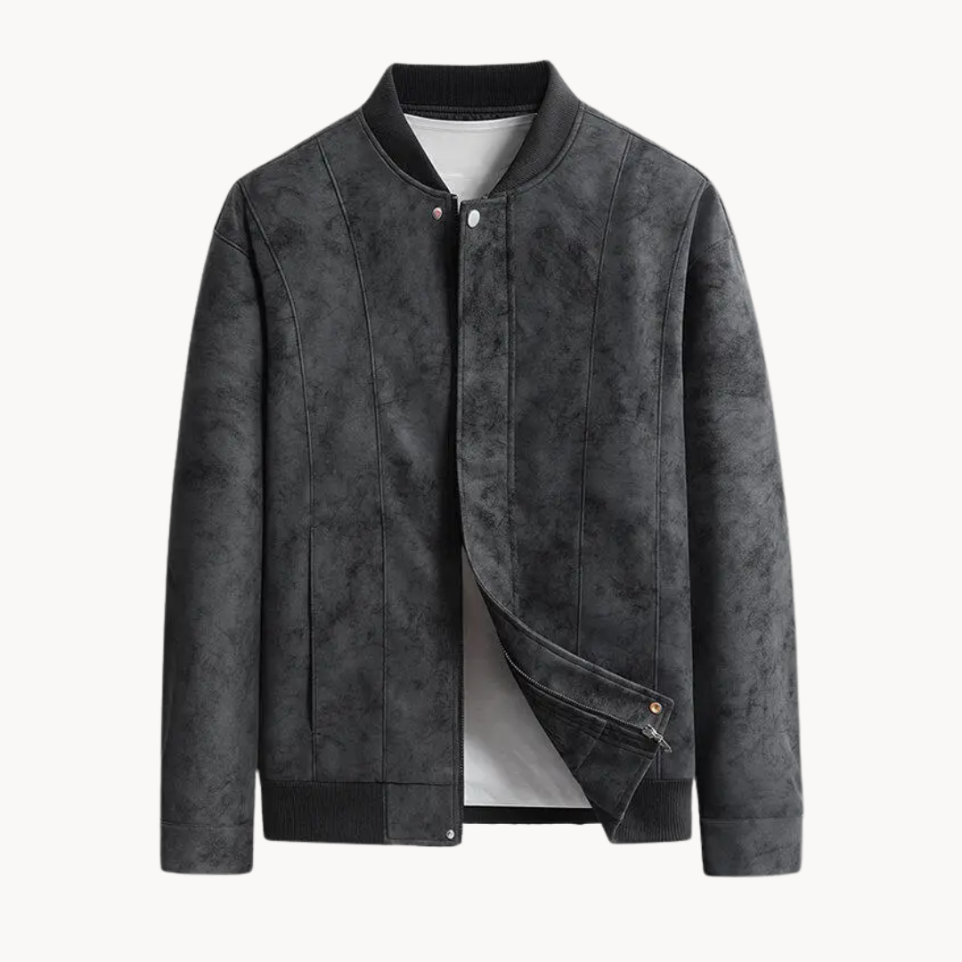 Men's Suede Bomber Jacket - Stylish Men's Coats for Layering 2